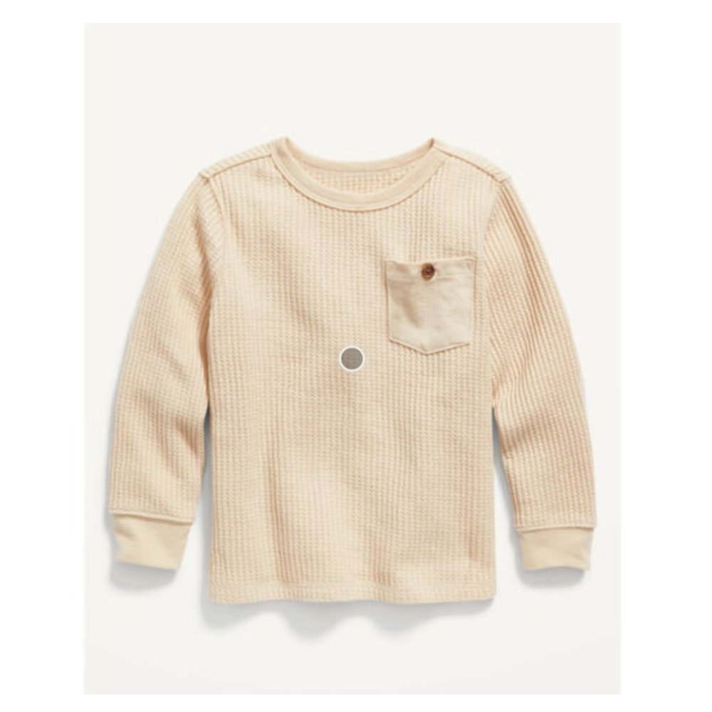 Old Navy Waffle Knit Henley Ivory